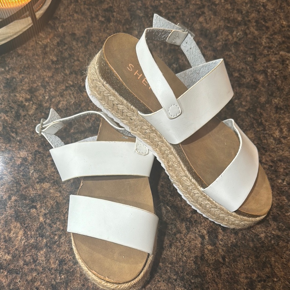 SHEIN White Espadrille Shoes with Adjustable Straps